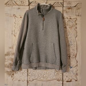 Gray Quilted Womens Pullover Sweater